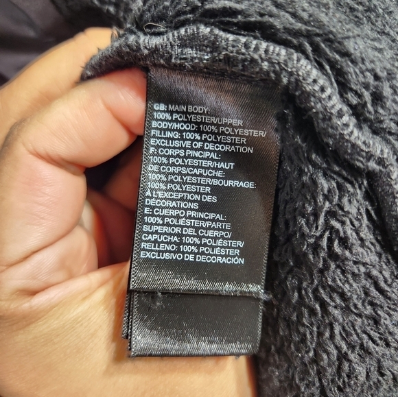 The North Face Black Sherpa Mashup Hoodie Full Zip Jacket Girls Large 14/16 - Picture 9 of 16